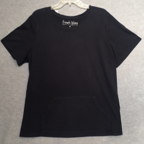 Fresh Bleu Modal Cotton Buttery Soft Blend Bottom Front Pockets Dark Navy 2X - Picture 1 of 11